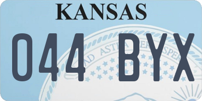 KS license plate 044BYX