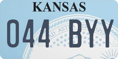 KS license plate 044BYY