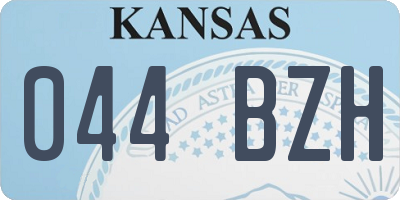 KS license plate 044BZH