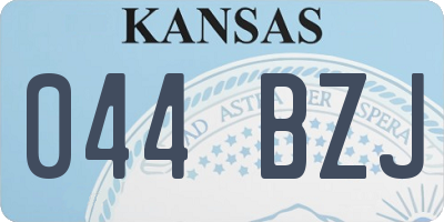 KS license plate 044BZJ