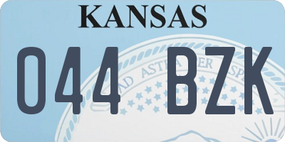 KS license plate 044BZK