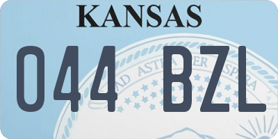KS license plate 044BZL