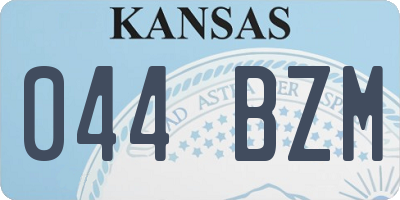 KS license plate 044BZM