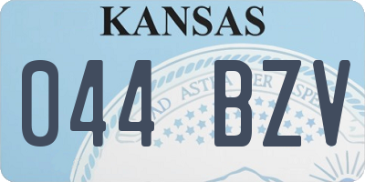 KS license plate 044BZV