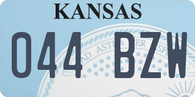 KS license plate 044BZW