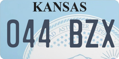 KS license plate 044BZX