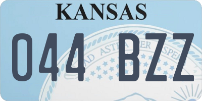 KS license plate 044BZZ