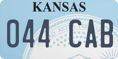 KS license plate 044CAB