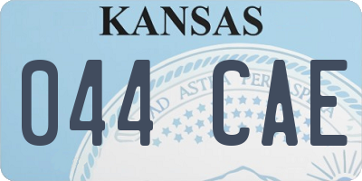 KS license plate 044CAE