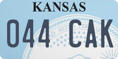 KS license plate 044CAK