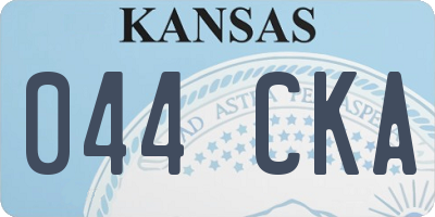 KS license plate 044CKA