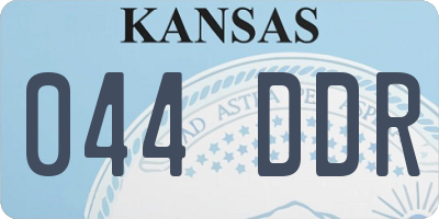KS license plate 044DDR