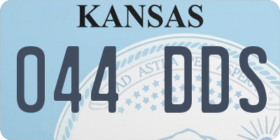 KS license plate 044DDS