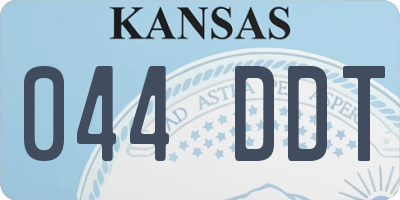 KS license plate 044DDT