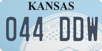 KS license plate 044DDW