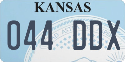 KS license plate 044DDX