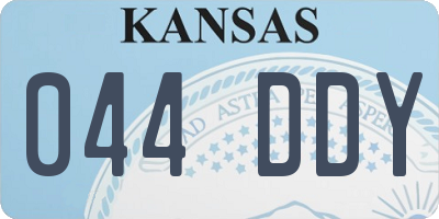 KS license plate 044DDY