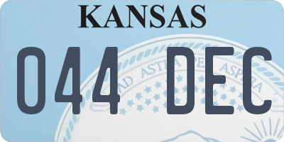 KS license plate 044DEC