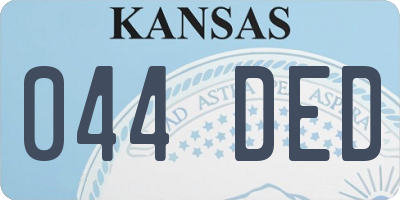 KS license plate 044DED