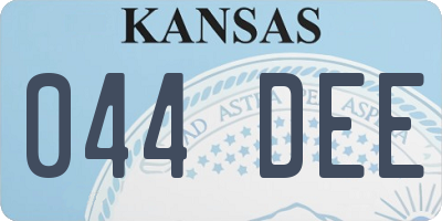 KS license plate 044DEE