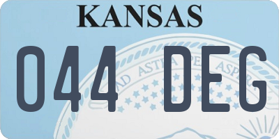 KS license plate 044DEG