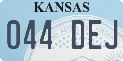 KS license plate 044DEJ