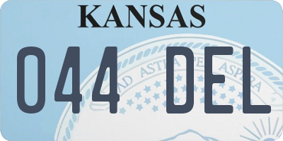 KS license plate 044DEL