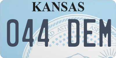 KS license plate 044DEM