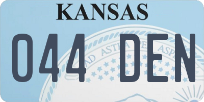 KS license plate 044DEN
