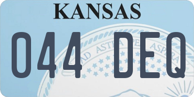 KS license plate 044DEQ