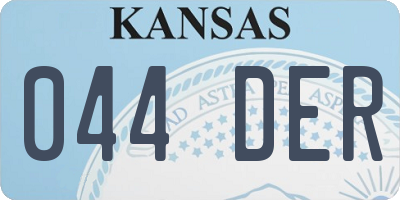 KS license plate 044DER