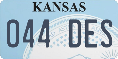 KS license plate 044DES