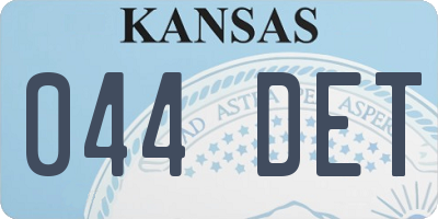 KS license plate 044DET