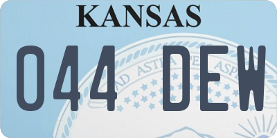 KS license plate 044DEW