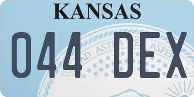 KS license plate 044DEX