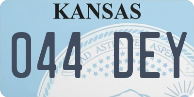KS license plate 044DEY