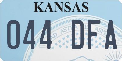 KS license plate 044DFA