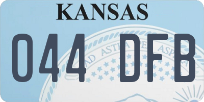 KS license plate 044DFB