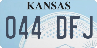 KS license plate 044DFJ