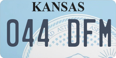 KS license plate 044DFM