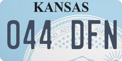 KS license plate 044DFN