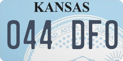 KS license plate 044DFO