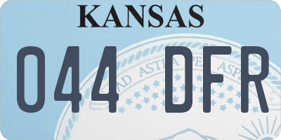 KS license plate 044DFR