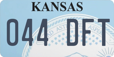 KS license plate 044DFT