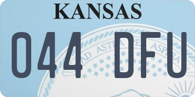 KS license plate 044DFU