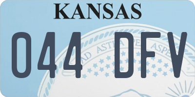 KS license plate 044DFV