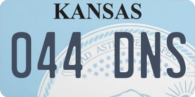 KS license plate 044DNS