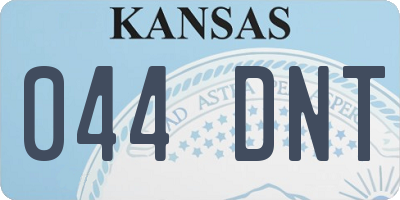 KS license plate 044DNT