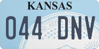 KS license plate 044DNV