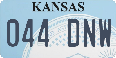 KS license plate 044DNW